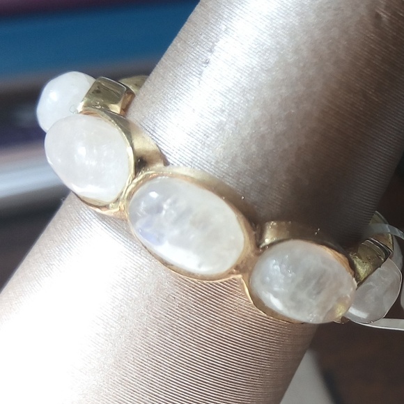 Silver Moonstone Eternity Band - Picture 4 of 6